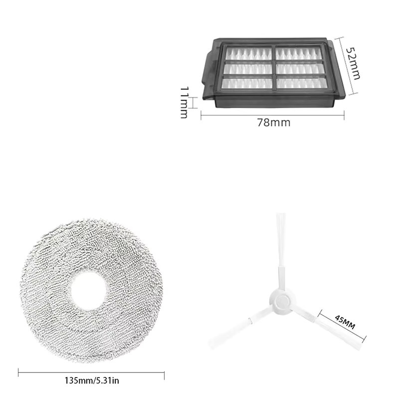 Zubehör-Set für Conga 15090, 16090, 20090, ILIFE T60s, Airbot X40 Ultra, Airbot X40 Master, Everybot Q9 und Inic iX30 AI Ultra von Fxaizl - Bild 2