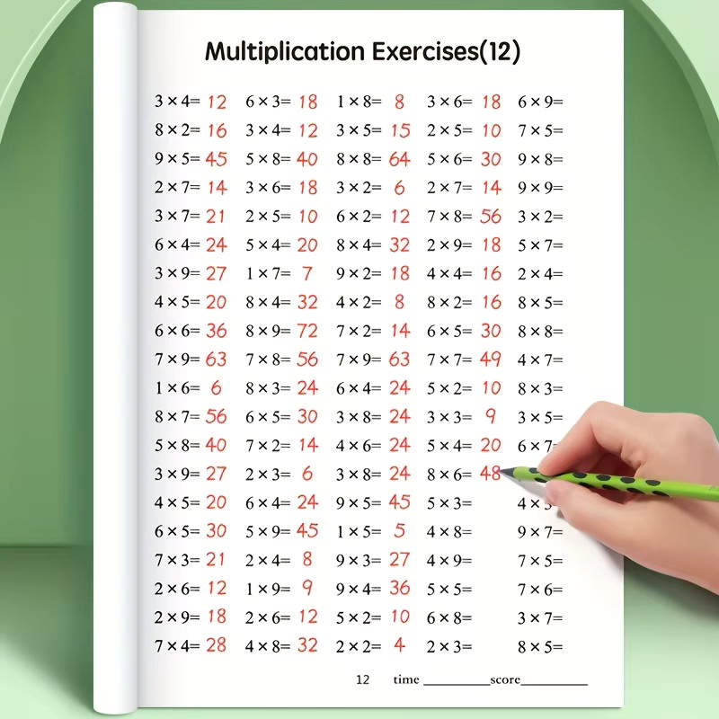 Yligoode Englisches Übungsheft für Kinder zur Multiplikation und Division (9x9), 48 Seiten Arithmetik-Lernbuch - Bild 3