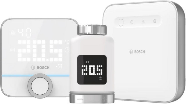 Bosch Smart Home Set bestehend aus Smarter Thermostatkopf, Smarter Raumthermostat und Smart Home Controller in Weiß - Bild 1