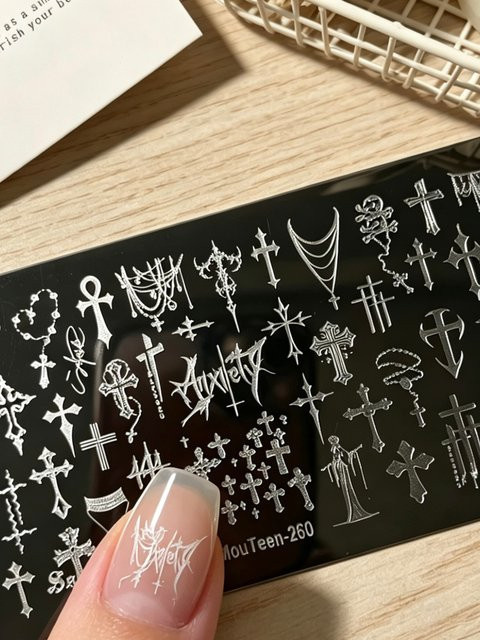 MouTeen Nagelstempelplatte, Gothic Punk Muster, Nagelkunst Schablone - Bild 1