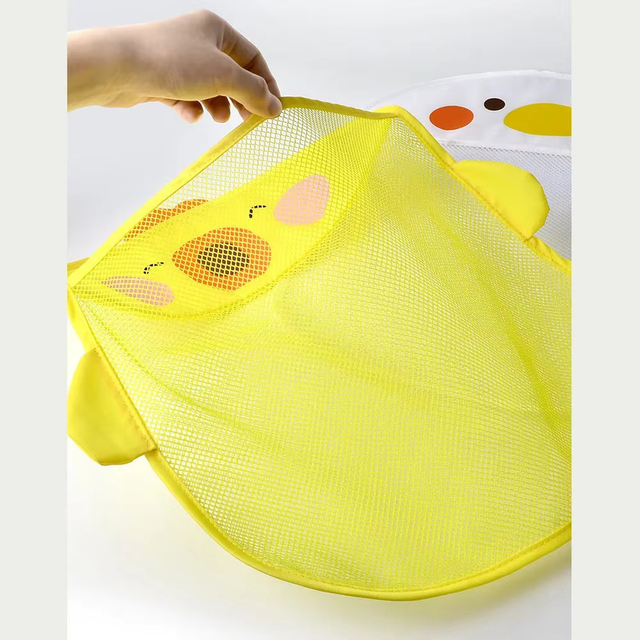 MoShuBe Baby Spielzeug Aufbewahrungstasche mit niedlichem Enten-Design, hängende Mesh-Tasche aus Stoff in Weiß und Gelb für das Badezimmer - Bild 2