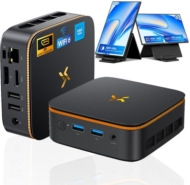 Huidun H50 Mini-PC mit AMD Ryzen 3300U, 16GB RAM, 512GB SSD und Windows 11 Pro in Schwarz - Bild 1