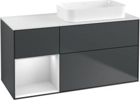 V&B Waschtischunterschrank Finion mit Wandbeleuchtung, Farbe Weiß lackiert, B/T: 120 x 60 cm - Bild 1
