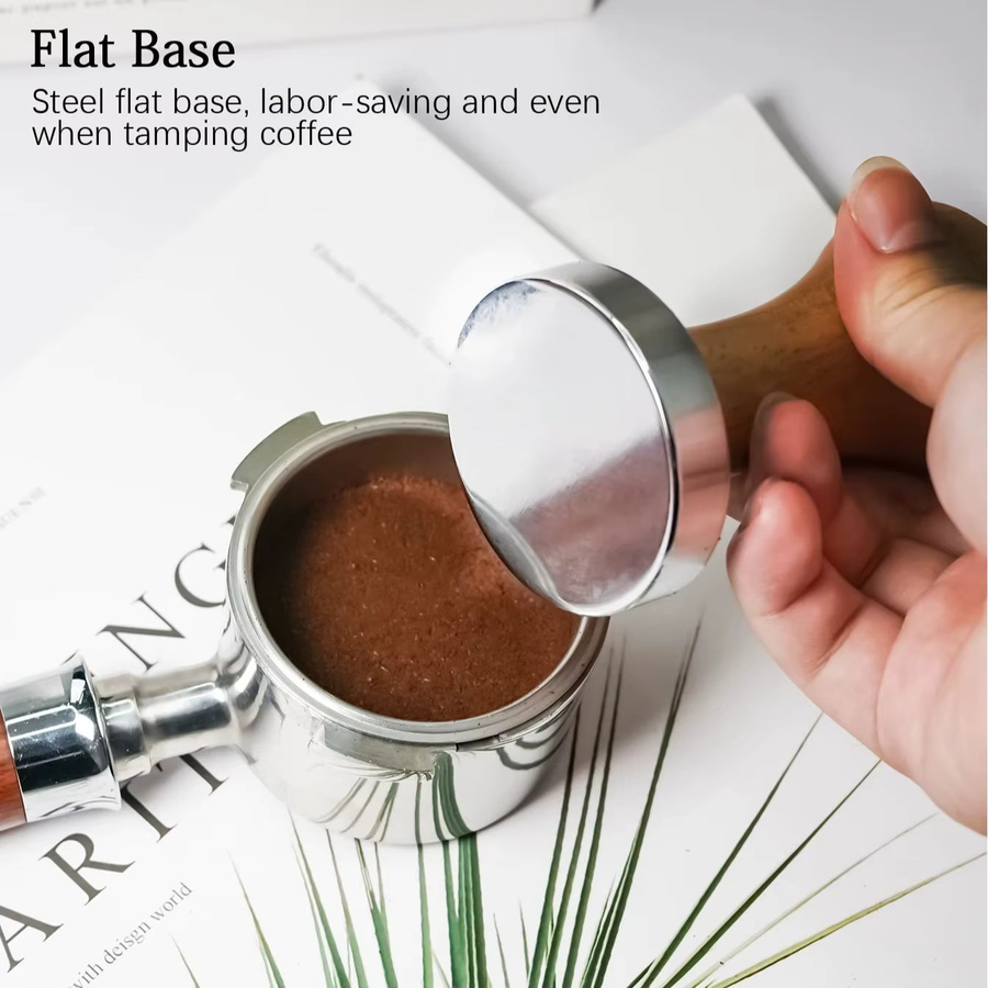Dalinwell Espresso Tamper mit handgemachtem Holzgriff in Braun für 51mm, 53mm oder 58mm Durchmesser - Bild 3