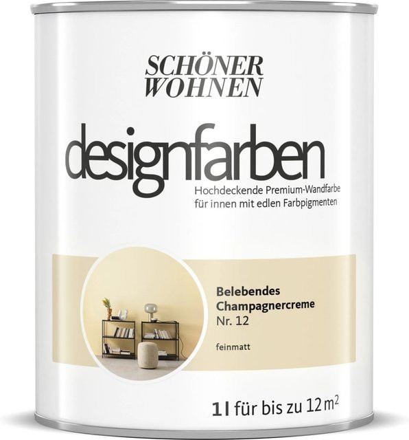 Schöner Wohnen Designfarbe Belebendes Champagnercreme in Beige, 1,0 l - Bild 1