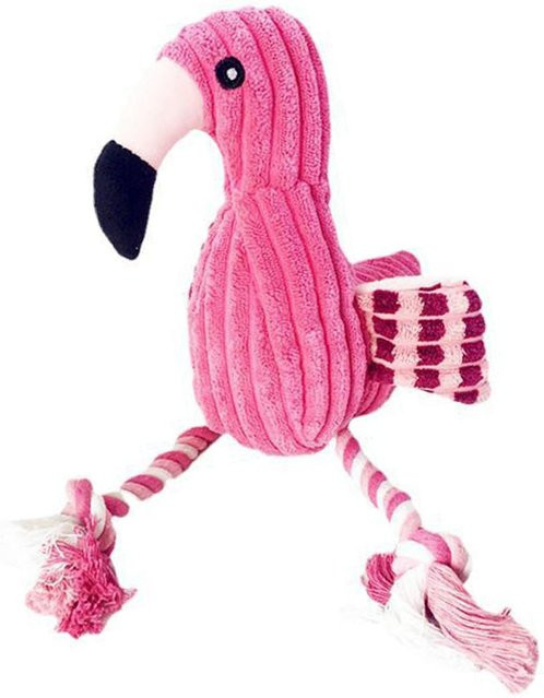 mfySpace Flamingoförmiges Plüschtier zum Kauen, bissfest, quietschend, interaktiv, pink - Bild 1