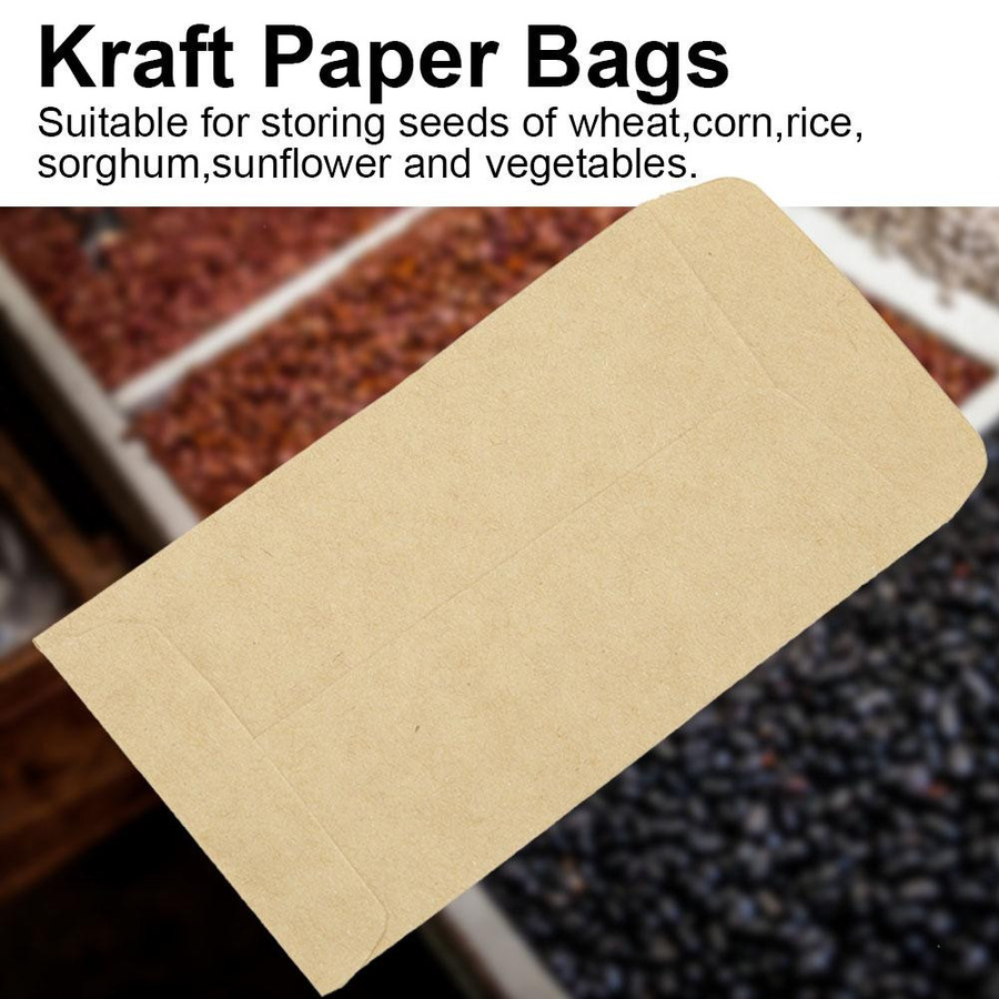 100 Stück Kraftpapiertüten von KaiSai in Braun zur Aufbewahrung von Mais, Weizen, Reis oder Samen im Umschlag-Stil - Bild 2