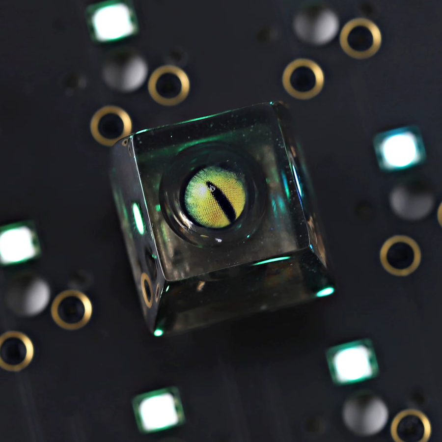 YMDK Artisan Tastenkappen aus Kunstharz mit Schneeberg-Motiv und Evil-Eye-Effekt in Schwarz für Cherry MX mechanische Gaming-Tastaturen - Bild 3
