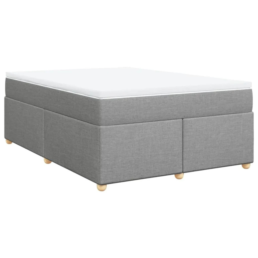 vidaXL Boxspringbett mit Matratze in Hellgrau, Hybridbett mit Taschenfederkern, B/T: 140 x 200 cm - Bild 2