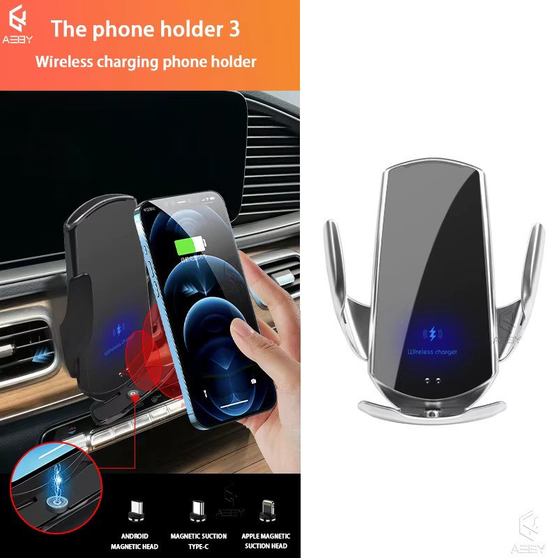 Handyhalterung mit kabelloser Ladestation für Mercedes Benz S-Klasse W222 (2014-2020), Farbe: Schwarz - Bild 4