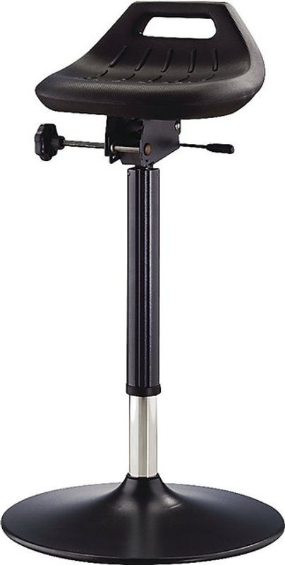 Bimos Industriestehhilfe 9454 mit PU-Sitz und Tellerfuß in Schwarz, Sitzhöhe: 650-850 mm - Bild 3