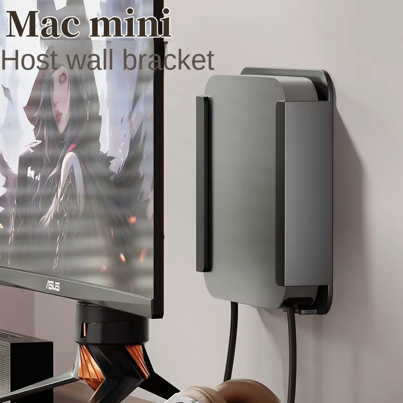 BEISHI Desktop-Halterung aus Aluminiumlegierung für Mac Mini in Schwarz, vertikaler Ständer zur Kühlung für Wandmontage oder Tisch - Bild 2