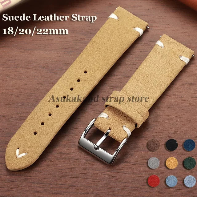 Uhrenarmband Leder, Wildleder, Vintage, Herren - Bild 1