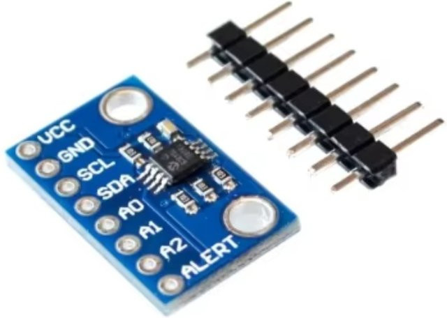 Hochpräziser Temperatursensor MCP9808 I2C Breakout Board Modul in Blau für Arduino mit 2,7V-5V Logikspannung - Bild 1