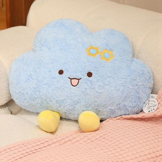 Yiran toy Kawaii Wetterwolken Serie Plüschtier, Wolken-Kissen, Blau - Bild 1