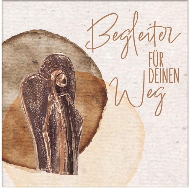 Engel-Plakette aus Bronze von Butzon und Bercker in Braun - Bild 1