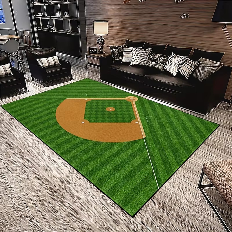 VIKAMA Baseball Field Design Teppich, mehrfarbig, maschinenwaschbar, B/T: 160 x 120 cm - Bild 3