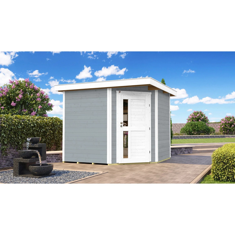 WEKA Gartenhaus 229 aus Holz mit Flachdach in Grau, B/T: 270 x 270 cm - Bild 2