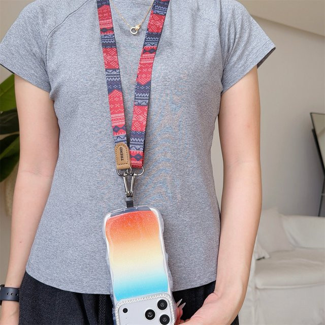 Personalisierter verstellbarer Handyhalter als breites Umhängeband und Crossbody-Schulterriemen in Multicolor - Bild 1