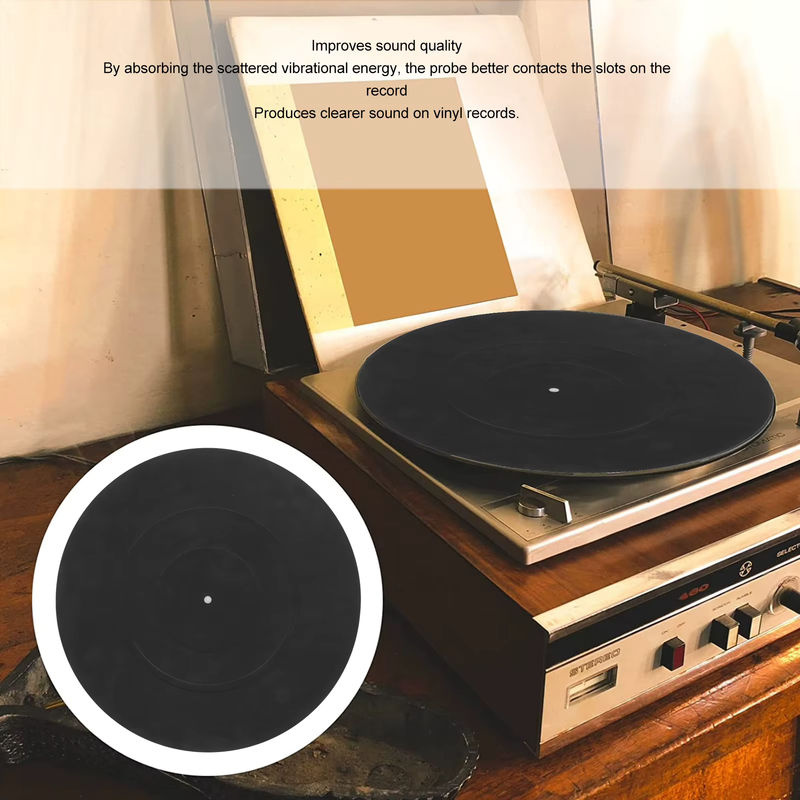 Vbestlife Vinyl-Schallplattenmatte in Schwarz zur Vibrationsreduzierung und gegen statische Aufladung für deinen LP-Plattenspieler - Bild 6