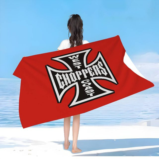 West Coast Chopper Motorrad Logo Strandtuch für Kinder, rot, B/H: 30 x 30 cm - Bild 1