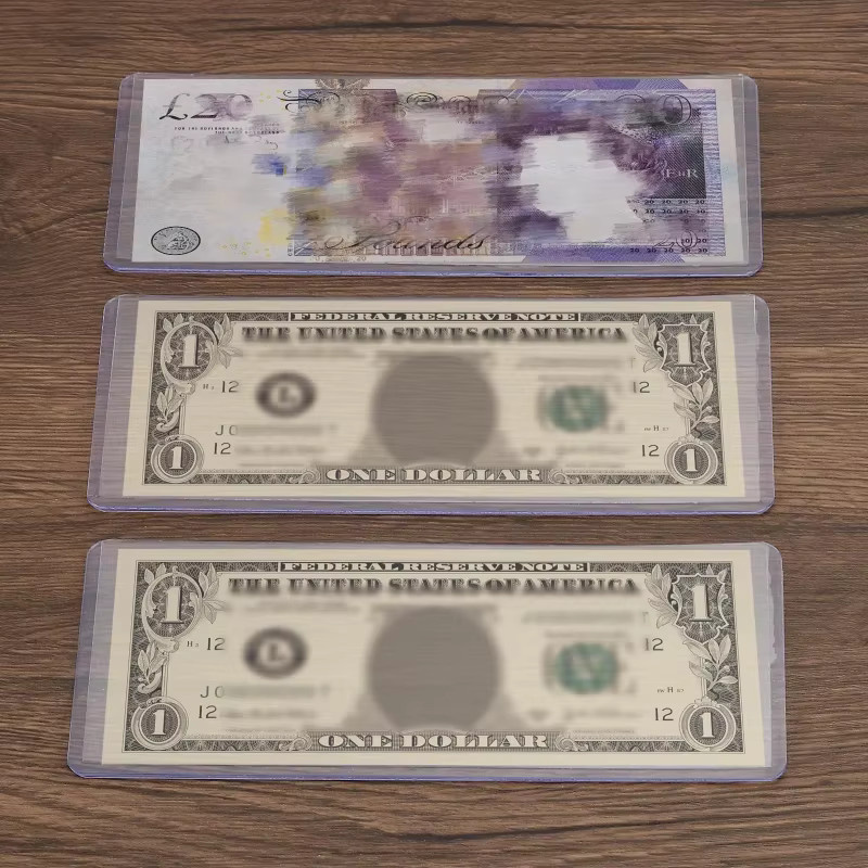 50 Stück transparenter Banknotenschutz aus starrem PVC für Sammler, wasserdichter Währungsschutz und Display-Organizer - Bild 5