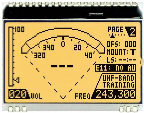 DISPLAY VISIONS LCD-Display mit SPI-Schnittstelle in Schwarz, Weiß und Gelb, B/H/T: 55 x 46 x 2 mm - Bild 1
