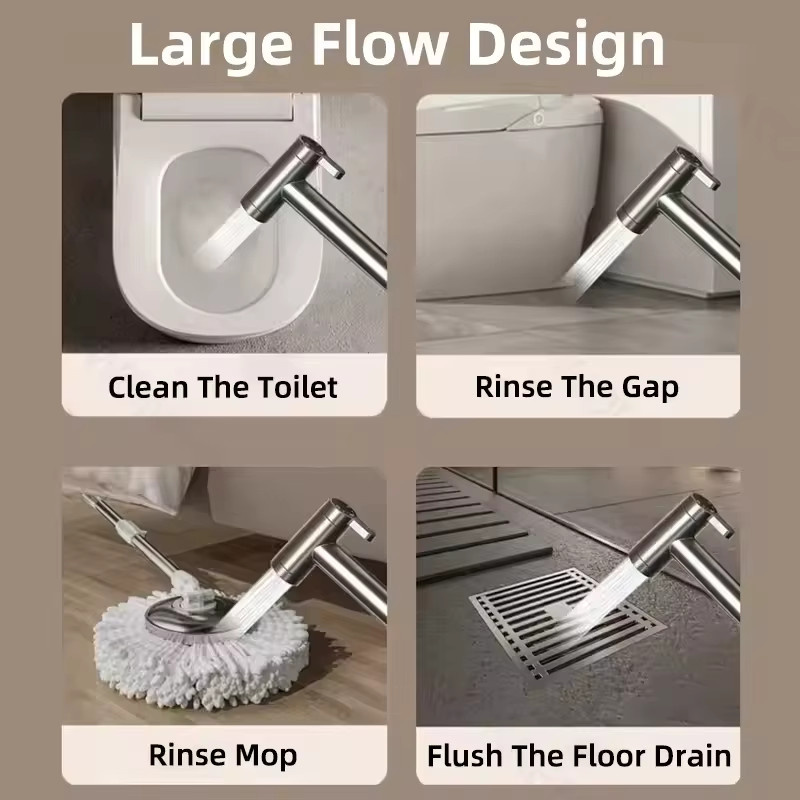 AQUREOW Flexibler Spiralschlauch für Duschkopf und Bidet in Grau - Bild 3