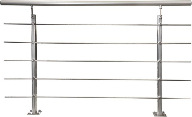 Treba Geländer-Set CB2 für Bodenmontage aus eloxiertem Aluminium, Höhe: 150 cm - Bild 1