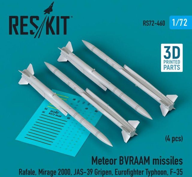 ResKit Models Meteor BVRAAM missiles, 4-teiliges Set, 3D Printed - Bild 1