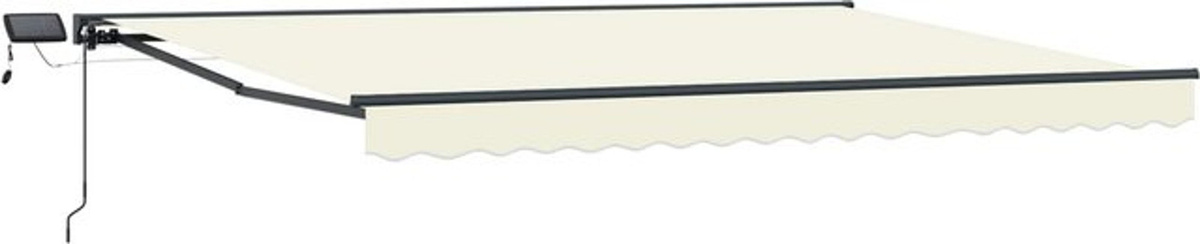 Manuelle Markise von vidaXL mit LED-Beleuchtung in Beige und Anthrazit, B x H: 5 x 3,5 m - Bild 1