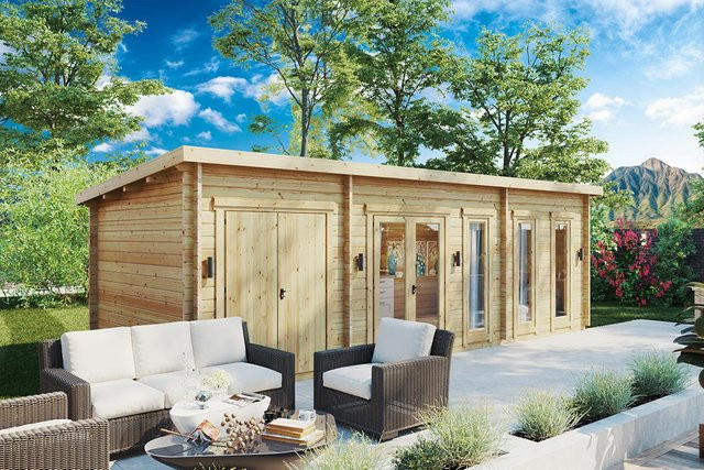 Gartenhaus mit Schuppen Liam Plus B/T: 8 x 3 m - Bild 1