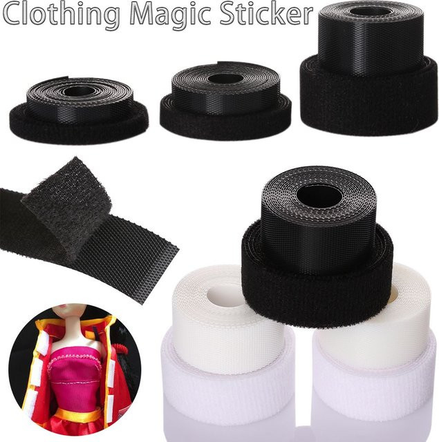 DIY-Kleidungszubehör Set mit Kleidungsverschlüssen, Klebestreifen und Näh-Stickern in Schwarz, Weiß und Transparent für Erwachsene - Bild 1