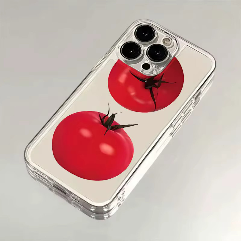 Stoßfeste und transparente Handyhülle mit Tomaten-Design für iPhone 11 bis iPhone 17 Pro Max sowie SE und Mini - Bild 5