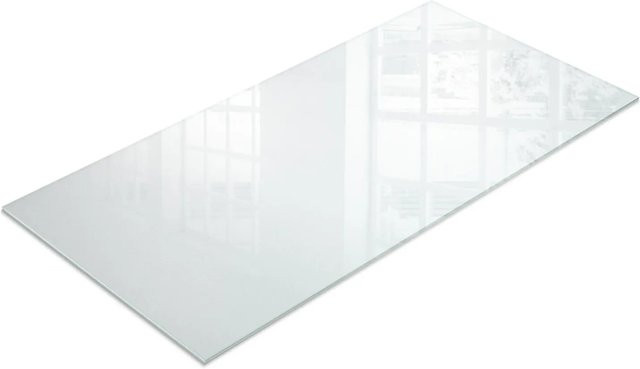 Tulup Tischplatte aus Milchglas in Weiß, matt, Rechteckig, B: 100 cm, T: 50 cm - Bild 1