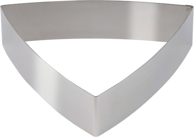 Schneider Dessert- und Tortenring in Dreiecksform, gewölbt, Edelstahl, Silber, Länge: 18 cm, Höhe: 5 cm - Bild 1