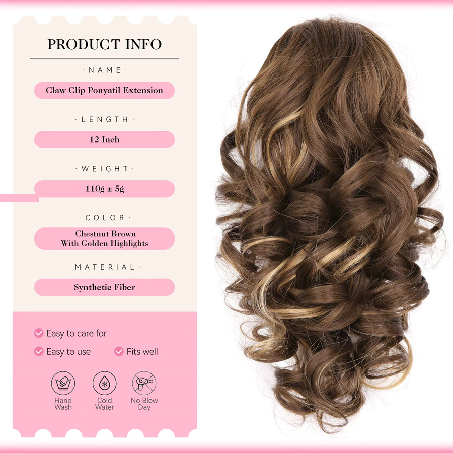 AliLeader Haarteil Pferdeschwanz, synthetisch, lockig, 12 Zoll, Damen - Bild 2