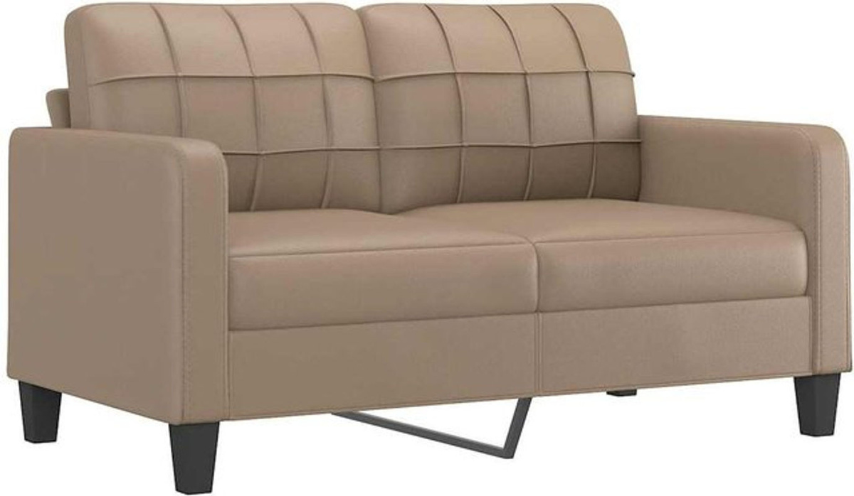 vidaxl 2-Sitzer-Sofa in Braun/Beige aus Kunstleder mit modernem Design, Breite: 140 cm - Bild 1
