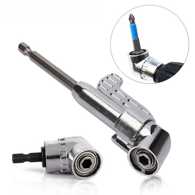 LIXIU Magnetischer 105 Grad Rechtwinkliger Bohrer-Adapter aus CrV-Stahl in Silber für 1/4-Zoll-Schlagschrauber - Bild 1