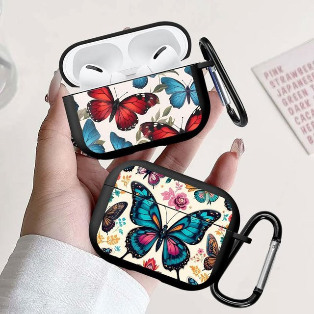Schutzhülle für Apple AirPods Pro 1 2 3 Pro mit buntem Schmetterlings-Design - Bild 1