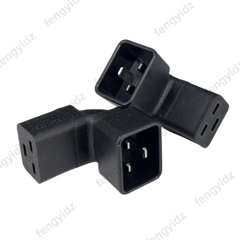 fengyidz Netzteil-Adapter IEC 320 C20 auf C19 rechtwinklig, 16 A/250 V, Schwarz - Bild 2