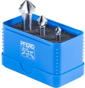 PFERD HSS-Kegelsenker-Set UGT 3-tlg. DIN 335 C 90° mit Ungleichteilung in Blau - Bild 1