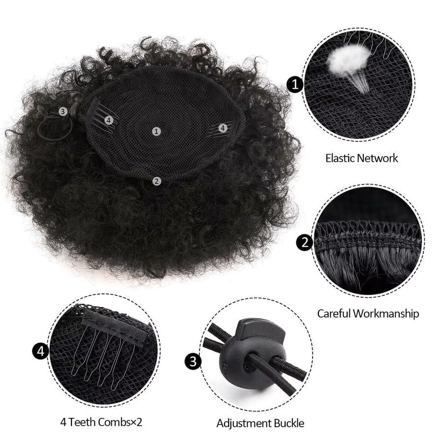 YAKIBEAUTY Afro Puff Haarverlängerung, Lockiges Haar - Bild 3