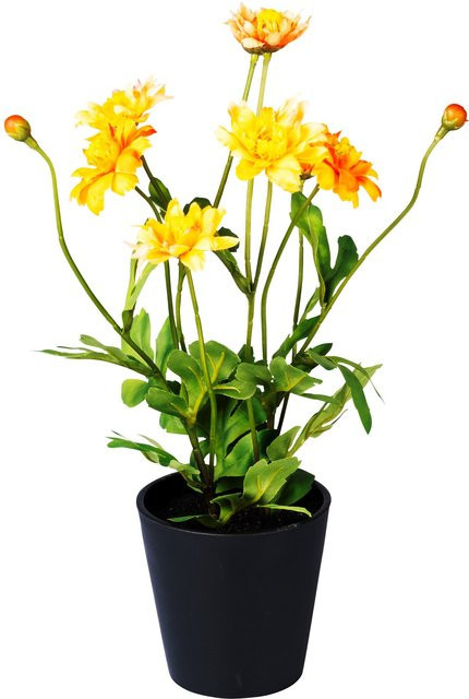 Kunst-Chrysantheme von viva domo in Orange und Grün für den Tisch - Bild 1
