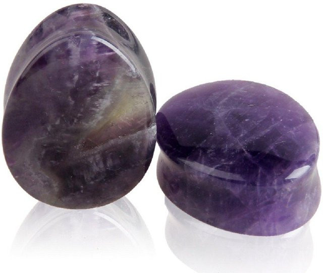 YULIN Ohrdehner Plugs, Opalit, Mondstein, Amethyst, 16mm, Damen - Bild 1