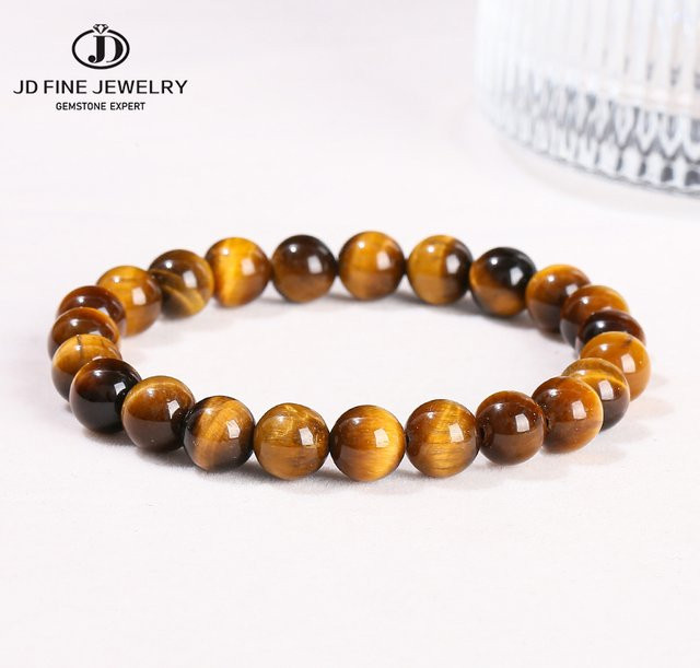 Armband, Gelbe Tigerauge Stein, Perle, Unisex - Bild 1