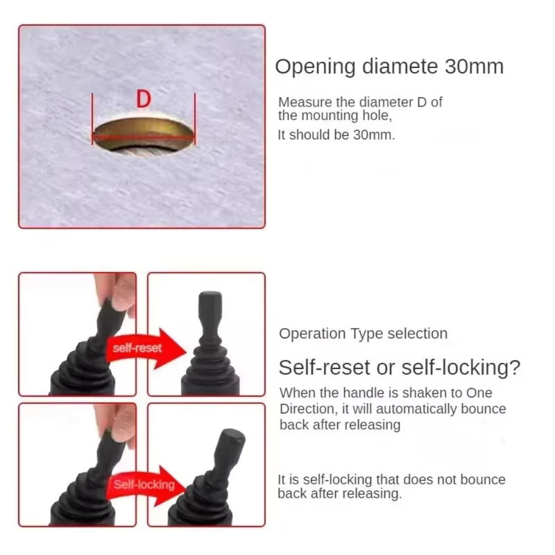 Sweideer 8-Wege-Joystick-Kreuzsteuerschalter als automatischer, selbstrückstellender Monolever-Kippschalter in Schwarz - Bild 5