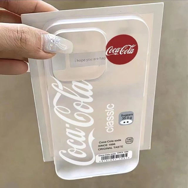 Coca-Cola Handyhülle Transparent Matt Frosted für iPhone 17 16 15 14 13 Pro Max Plus XR mit Schriftzug - Bild 1