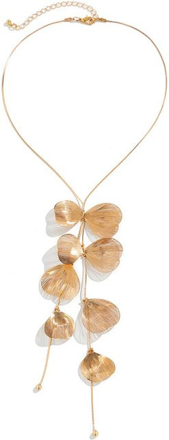 Neoglint Halskette Ginkgo-Blatt Quaste, Gold, Damen - Bild 1
