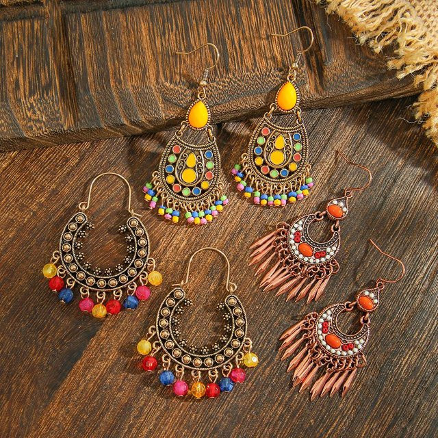 Lucky Star Jewelry Ohrhänger, Messing, Gold, Damen, Vintage - Bild 1